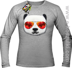 Pandzia frontface 3d Panda na wakacjach - Longsleeve męski melanż 