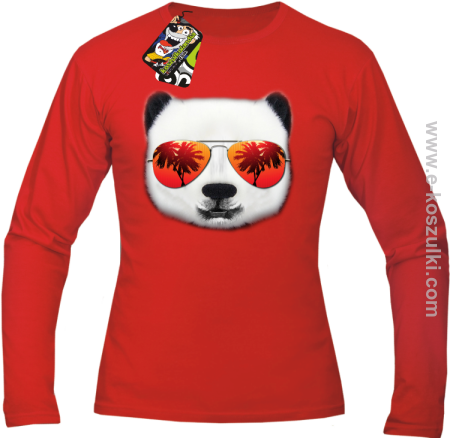 Pandzia frontface 3d Panda na wakacjach - Longsleeve męski 