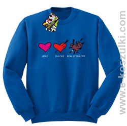 Love In Love Really LOVE - bluza bez kaptura niebieska