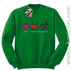 Love In Love Really LOVE - bluza bez kaptura zielona