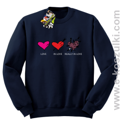 Love In Love Really LOVE - bluza bez kaptura granatowa