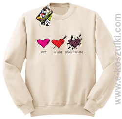 Love In Love Really LOVE - bluza bez kaptura beżowa