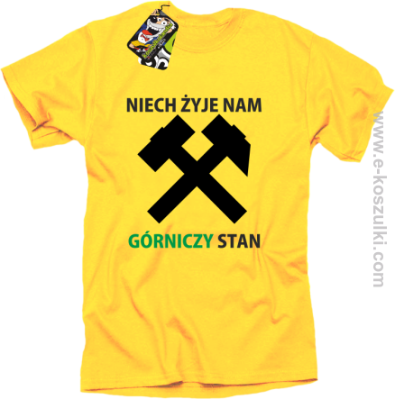 Niech żyje nam górniczy stan - koszulki męskie z nadrukiem żółta