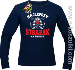 Najlepszy Strażak na świecie Fire Helmet - longsleeve męski granatowy