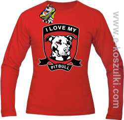 I Love My Pitbull - longsleeve męski czerwony