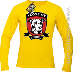 I Love My Pitbull - longsleeve męski żółty