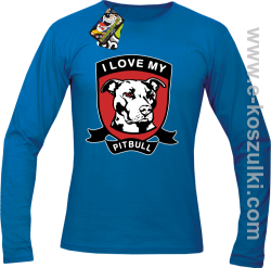 I Love My Pitbull - longsleeve męski niebieski