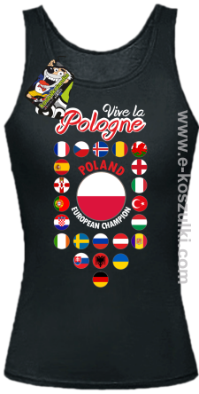 Vive la Pologne - POLAND EUROPEAN Champion - top damski czarny