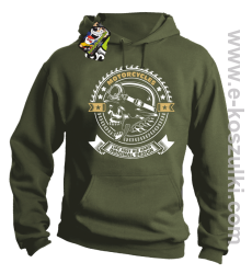 Motorcycles Life Fast Die Hard Original Design Skull - bluza z kapturem khaki