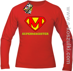 ZAJEFAJNY MAGISTER ala Superman - Longsleeve męski  czerwony