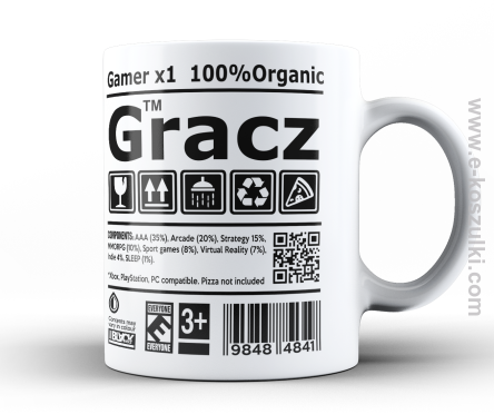 Gracz GAMER - kubek biały 330 ml 