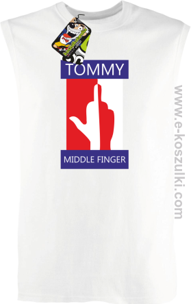 Tommy Middle Finger - bezrękawnik męski biały