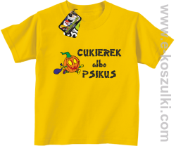 Cukierek albo psikus Hallowen - Koszulka dziecięca żółty