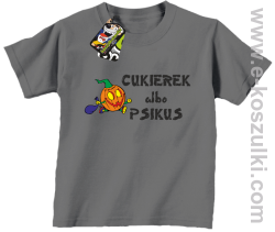 Cukierek albo psikus Hallowen - Koszulka dziecięca szara