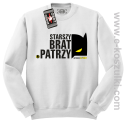 STARSZY BRAT PATRZY - bluza bez kaptura STANDARD biała