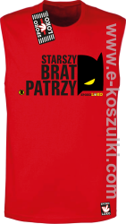 STARSZY BRAT PATRZY - bezrękawnik męski czerwony