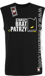 STARSZY BRAT PATRZY - bezrękawnik męski czarny