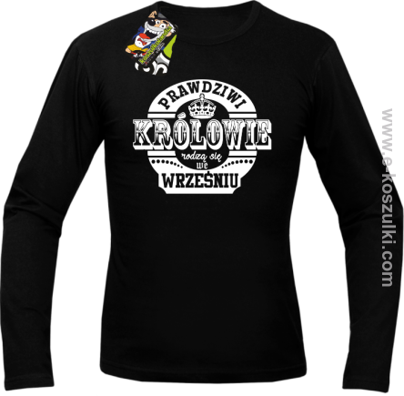 Prawdziwi królowie rodzą się we wrześniu - longsleeve męski czarny