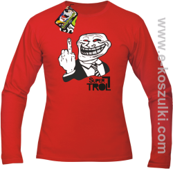 SUPER TROLL FACE FuckUP - longsleeve męski czerwony