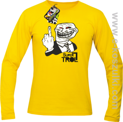 SUPER TROLL FACE FuckUP - longsleeve męski żółty