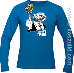 SUPER TROLL FACE FuckUP - longsleeve męski niebieski