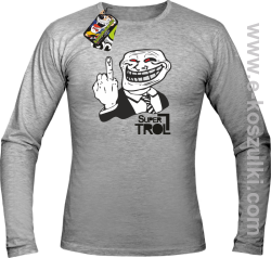 SUPER TROLL FACE FuckUP - longsleeve męski melanż 