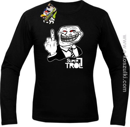 SUPER TROLL FACE FuckUP - longsleeve męski czarny