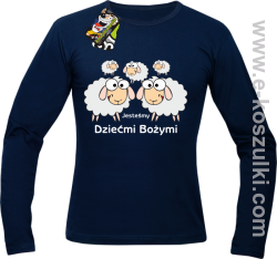 Jesteśmy dziećmi Bożymi -Baranki - Longsleeve męski granatowy 