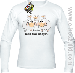 Jesteśmy dziećmi Bożymi -Baranki - Longsleeve męski biały