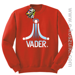 VADER STAR ATARI STYLE - bluza bez kaptura STANDARD czerwona