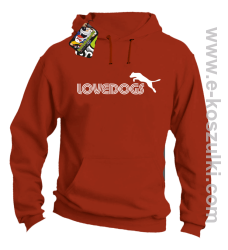 LoveDogs - bluza z kapturem pomarańczowa