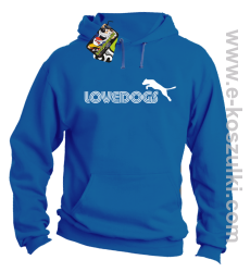 LoveDogs - bluza z kapturem niebieska