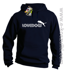 LoveDogs - bluza z kapturem granatowa