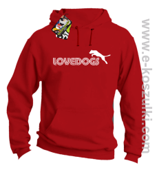 LoveDogs - bluza z kapturem czerwona