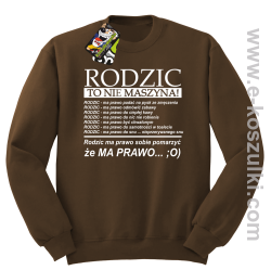 Rodzic to nie maszyna - Bluza STANDARD brąz