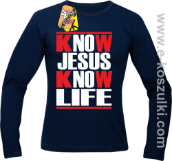 Know Jesus know life - Longsleeve męski granat