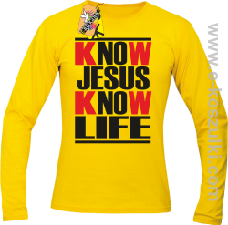  Know Jesus know life - Longsleeve męski żółty