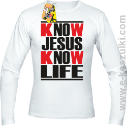 Know Jesus know life - Longsleeve męski biały