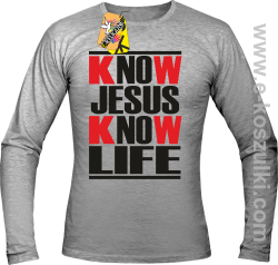 Know Jesus know life - Longsleeve męski melanż