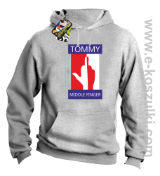 Tommy Middle Finger - bluza z kapturem melanż 