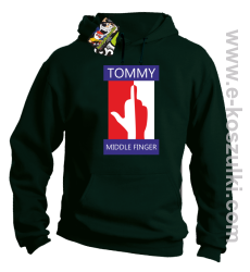 Tommy Middle Finger - bluza z kapturem butelkowa