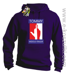 Tommy Middle Finger - bluza z kapturem fioletowa