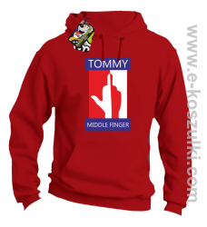 Tommy Middle Finger - bluza z kapturem czerwona