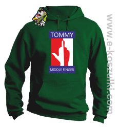 Tommy Middle Finger - bluza z kapturem zielona