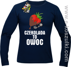 Czekolada to owoc - longsleeve męski grantowy