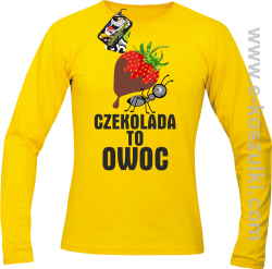 Czekolada to owoc - longsleeve męski żółty