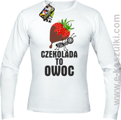 Czekolada to owoc - longsleeve męski biały