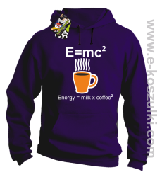 E=mc2 - Energy = Milk x Coffee 2 - bluza z kapturem fioletowa