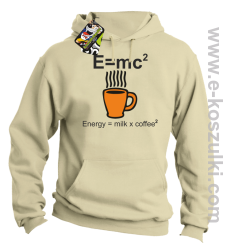 E=mc2 - Energy = Milk x Coffee 2 - bluza z kapturem beżowa