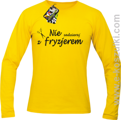 Nie zadzieraj z Fryzjerem NOŻYCZKI - longsleeve męski żółty